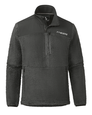 Sherpa Fleece Zip Pullover | Asphalt